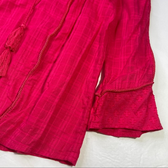 Lucky Brand Red Peasant Boho Top Size Small - Picture 4 of 7